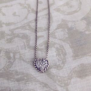 David Yurman Heart Pendant Necklace with Diamonds